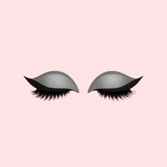 Lazy Eyeshadow Stickers, Silver - 1 Pair, Lazy Shadow EyéLásh Patch 2 In 1 3D Eyeshadow EyéLáshes Makeup Stickers Without Makeup Natural Reusable Colorful Eyelid Line Stencils Make Makeup Organizers