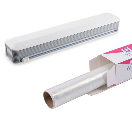 Plastic Wrap Dispenser with Cutter  Tin Foil and Plastic Cling Wrap Organizer  Aluminum Foil Organization and Storage Magnetic Bottom  High temperature food grade PE/PVC cling film