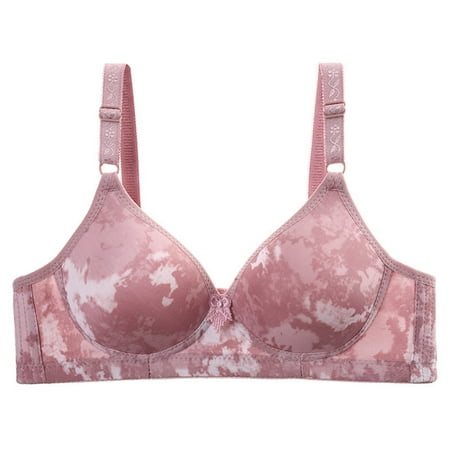 

Women s Comfortable Medium And Old Age Large No Thin Steel Ring Three Printing Traditional Bra Wireless Bras for Women