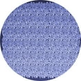 thumbnail image 1 of Ahgly Company Indoor Round Abstract Blue Contemporary Area Rugs, 4' Round, 1 of 4