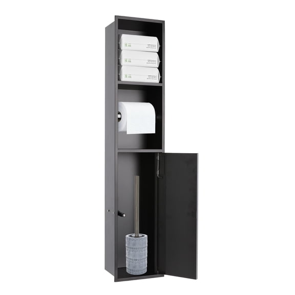 Recessed Toilet Paper Holder In-Wall Tissue Toilet Roll Holder 15.2*12.5*82cm