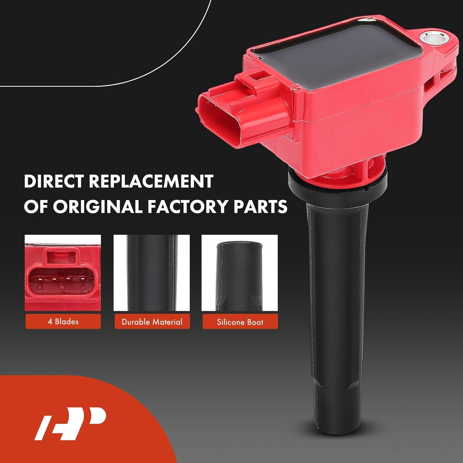 A-Premium (Red) Set of 8 Ignition Coil Pack and Iridium Spark Plugs Compatible with Toyota Yaris 2020 & Mazda 3 2012-2024, 6 2014-2017, 3 Sport, CX-3, CX-30, CX-5, CX-50, MX-5 Miata, 1.5L 2.0L 2.5L