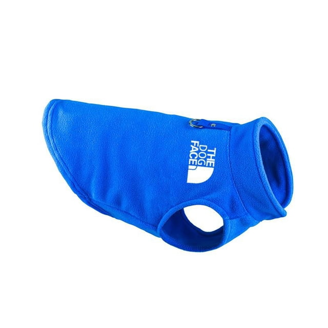 Winter Outdoor Dog Clothes Fleece Dog Vest Jacket For Small Medium Dogs French Bulldog Puppy Dog Cat Clothes With Drawstring Dark blue M