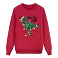 thumbnail image 1 of Christmas Dinosaur Print Family Matching Long Sleeve Lightweight Sweatshirt For Mom, 1 of 5