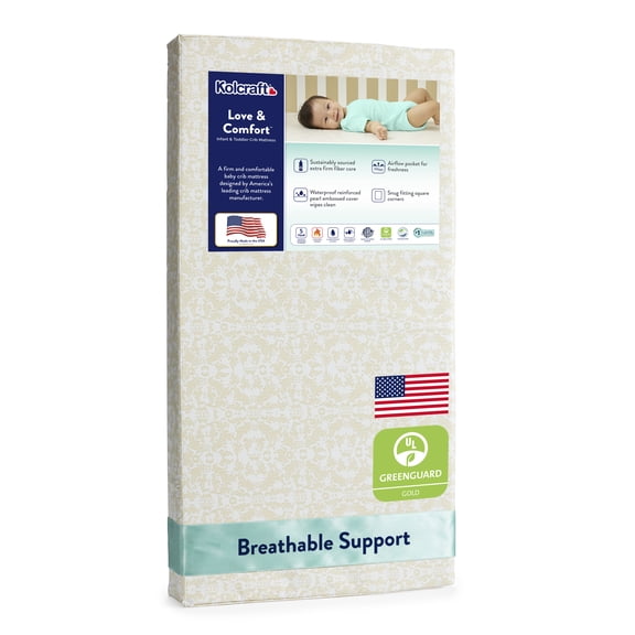 Kolcraft Love & Comfort Sustainable Fiber Crib & Toddler Foam Mattress