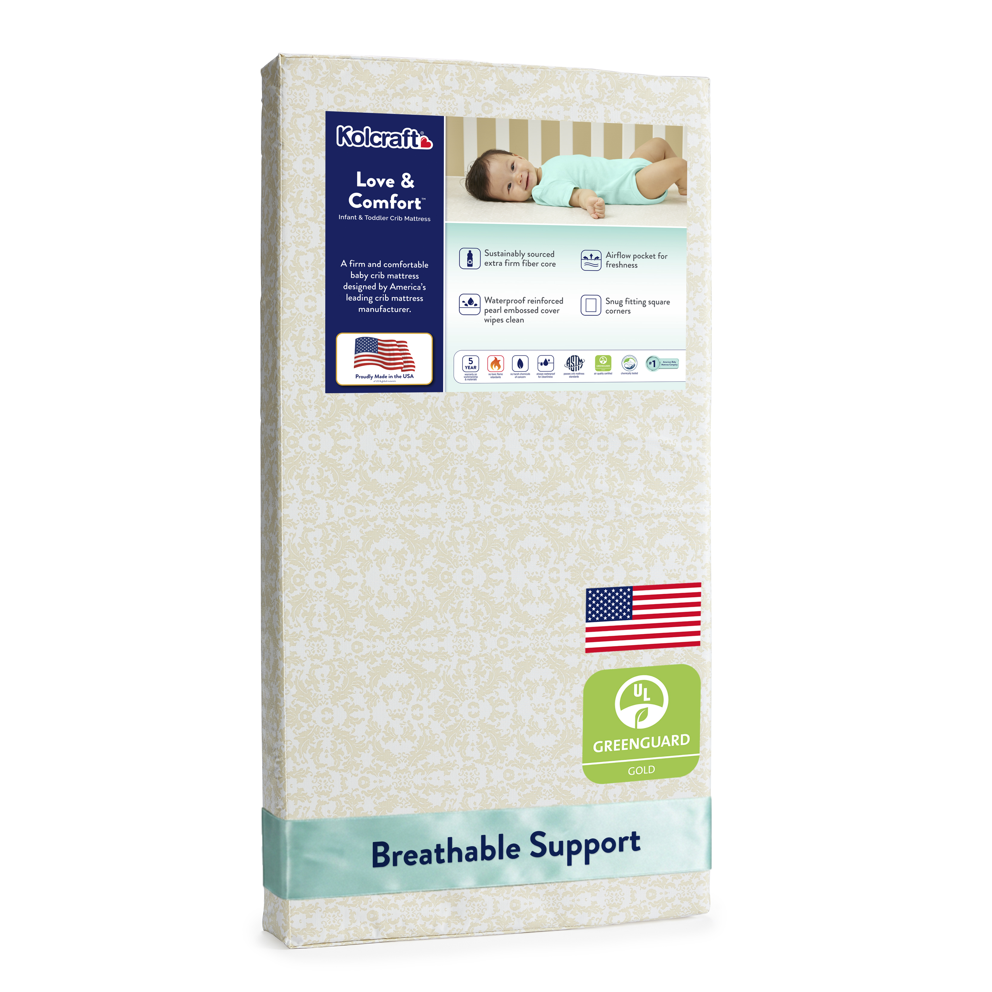Kolcraft Love & Comfort Sustainable Fiber Crib and Toddler Mattress photo 1