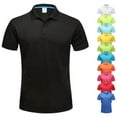 thumbnail image 2 of Polo de Golf pour Hommes Séchage Rapide T-Shirt de Sport Polyester Course T-shirts pour Hommes Rouge Rose 4TG, 2 of 6