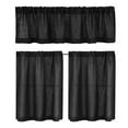 thumbnail image 2 of Better Homes & Gardens Linen Blend Light Filtering Rod Pocket Kitchen Curtain Tiers and Valance, Set of 3, Rich Black, 60 W x 36 L, 2 of 8