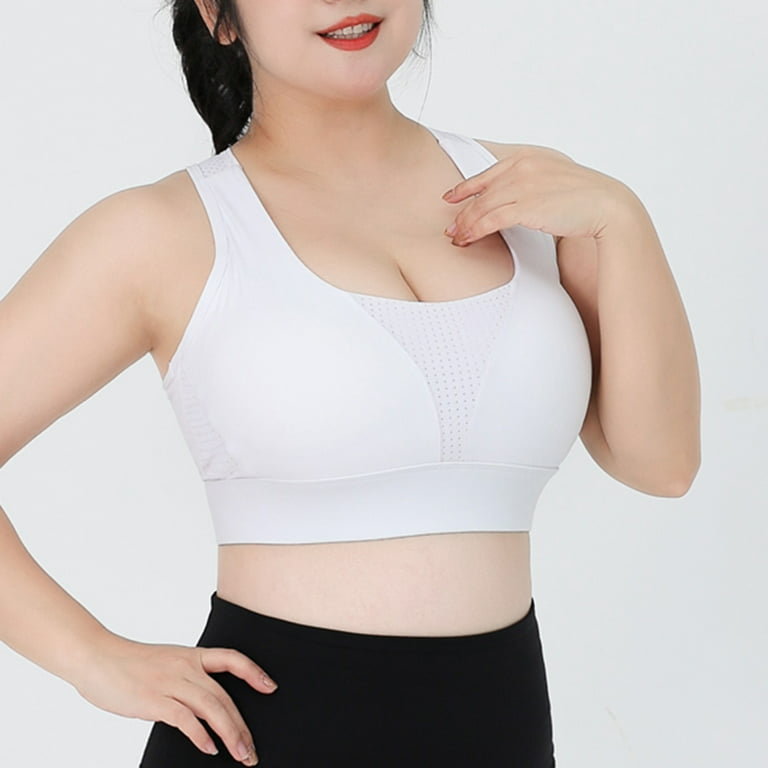 Women's Crop Sports Bra for Big Busted Women Sports Bras Gym Running  Longline for Large Bust High Neck Mesh Solid Black at  Women's  Clothing store