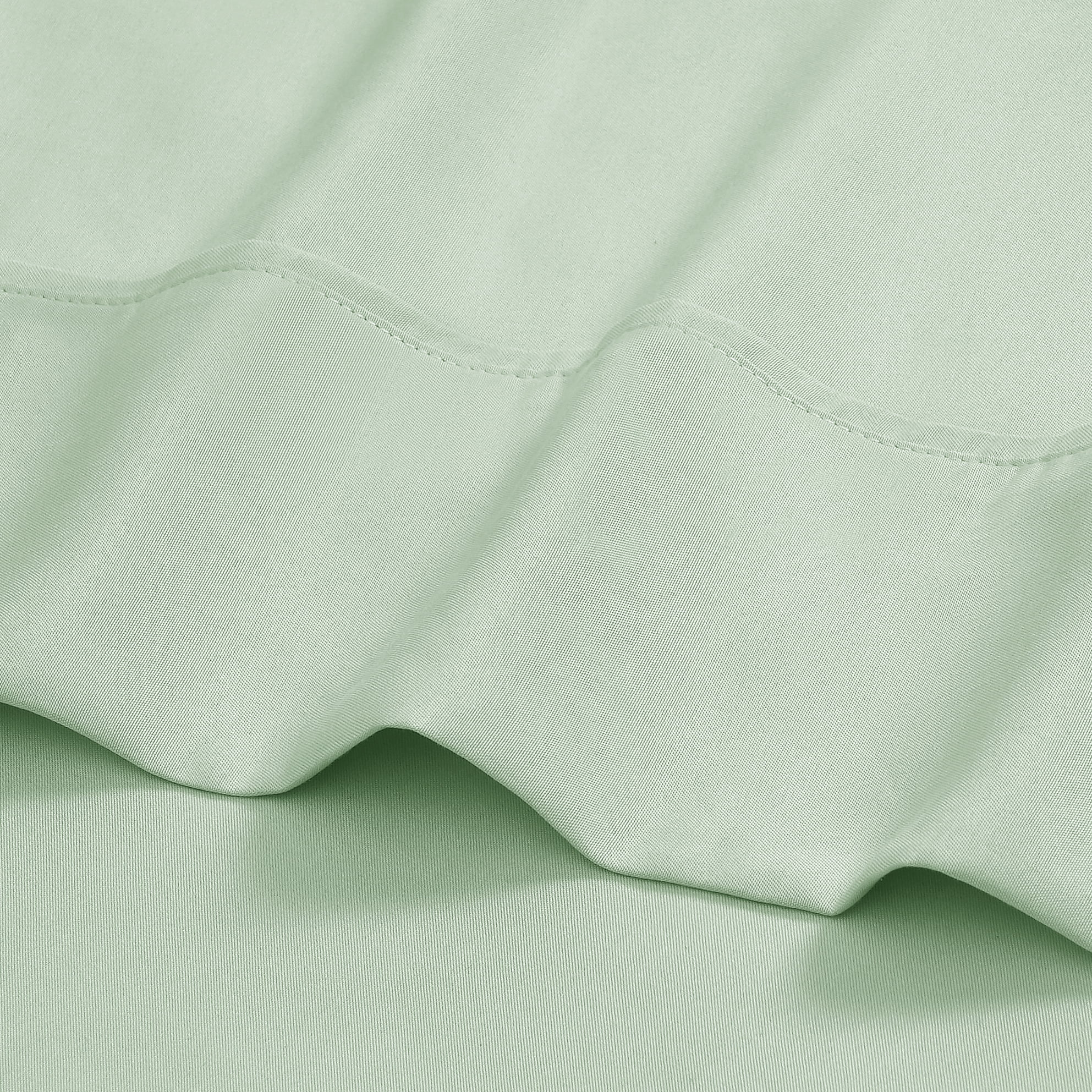 Mainstays Super Soft Brushed Microfiber Bed Sheet Set, Light Green, Full, 4 Piece