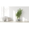 thumbnail image 3 of Ecopots Dubai Self Watering Durable Modern Round Indoor/Outdoor Recycled Based Composite Flower Pot Planters w/Wheels and Saucer, White Grey, 22", 3 of 4