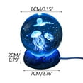 thumbnail image 2 of Jellyfish Lamp Crystal Ball Lamp Crystal Ball Light Crystal Jellyfish and Moon Ball Figurine Space Light Base Keepsakes for Marine Organism Lover Crystal Ball Night Light Luminous Resin Crafts Decor, 2 of 5
