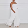 thumbnail image 3 of Womens Summer Jumpsuits Overalls Tube Sleeveless Chiffon Outfits Wide Leg Casual Dressy Pleated Rompers Pocket Ladies Comfy Plus Size 2026 Trendy Outfits Flowy Straight Leg Clothes, 3 of 4