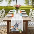 thumbnail image 4 of Table Runners 72 Inches Long Dress Scarves, Grey Bunny Easter Farmhouse Kitchen Table Runner, Coffee Tablerunners, Rabbits Grey Checkered Carrots 16x72 Inch, 4 of 9