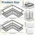 thumbnail image 2 of Dznils Adhesive Corner Shower Caddy 5 Pack, Large Capacity No Drilling Wall-Mounted Bathroom Organizer Basket, Gray, 2 of 12
