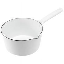 1.3L Japanese Style White Ceramics Milk Pot Kitchen Cooking Pan Stewpan Saucepan with Long Handle for One People