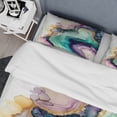 thumbnail image 4 of Designart "Geode-Inspired Abstraction in Green and Purple" Abstract Marble Bedding Covert Set - Modern Green Abstract Bed Set With 1 Sham, 4 of 6
