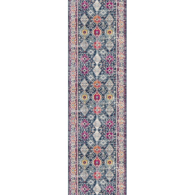 Rug Branch Savannah 2' x 7' (Exact Size: 2'3" x 7') South-Western Indoor Runner Rug, Blue Beige, Transitional - Entryway, Hallway, Bathroom, and Kitchen