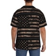 thumbnail image 5 of KLL American Flag with Desert Camouflage Print Men's Shirt Short Sleeve Button Down Summer Cuba Beach Shirts- Small, 5 of 7