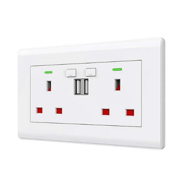 Tuya Wifi Socket with Dual USB 5V/2.1A Smart Home Switch Plug Smart Life APP Outlets for Google Home Alexa Plug