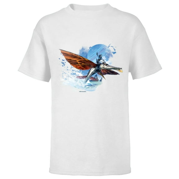 Avatar: The Way of Water Jake Sully Riding Skimwing Painted - Short Sleeve T-Shirt for Kids - Customized-White