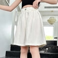 thumbnail image 3 of Girls Bermuda Shorts Elastic Waist Wide Leg Shorts Summer Lightweight Loose Fit Shorts with Pockets for 5-15 Years, 3 of 8