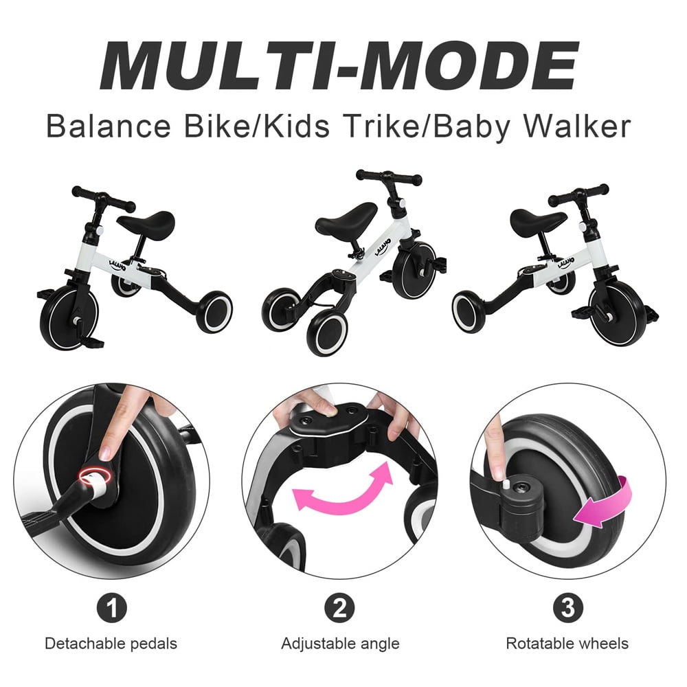 3 in 1 Kids Tricycle for 1-4 Year Olds, Toddler Bike Kids Trike for Balance Training 3 in 1 Kids Tricycle for 1-4 Year Olds, Toddler Bike Kids Trike for Balance Training