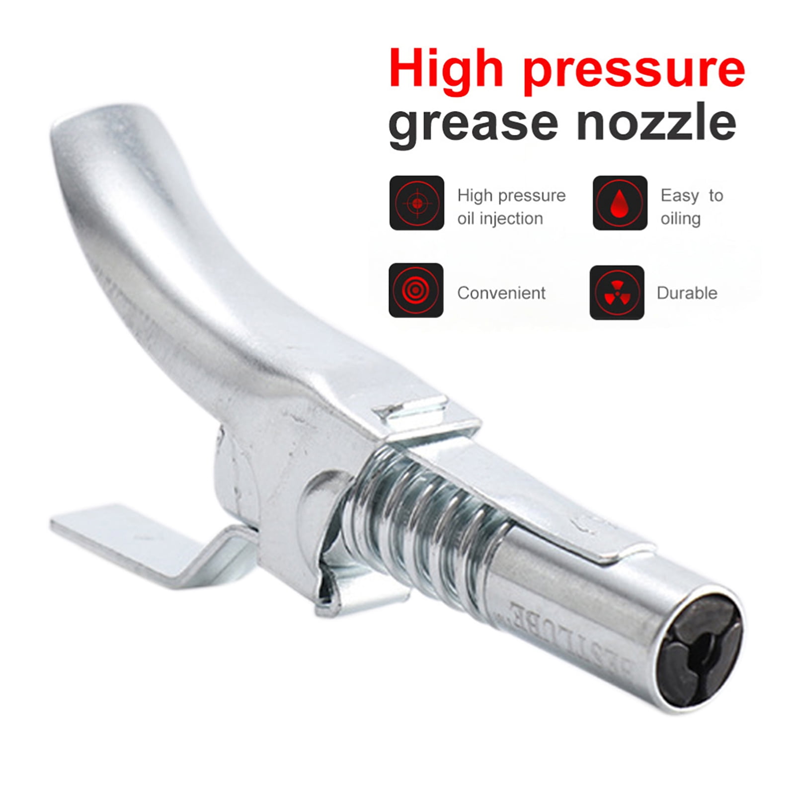 Grease Gun Coupler Cap 10000psi High Pressure Self Locking Grease Nozzle #EB