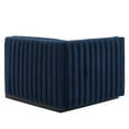 thumbnail image 6 of Modular Loveseat Sofa Couch, Blue Navy, Velvet, French Living Lounge Cafe Lobby Hospitality Restaurant, Modern Contemporary Boutique HB33973, 6 of 11