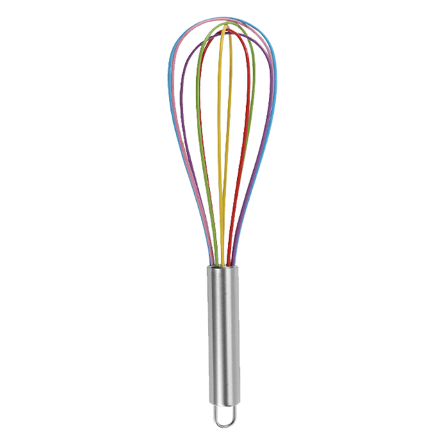 Batidor de huevos manual de acero inoxidable, minibatidor de huevos para repostería doméstica, batidor de crema de silicona