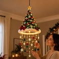 thumbnail image 2 of Clearance! Lighted Green Christmas Tree Hanging Chandelier Decoration with LED Lights, 19.68", 2 of 7