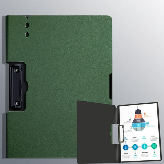 A4 Punchless Foldable Clipboard with Spring Action Clamp Secure Document Holder for School Commercial Use