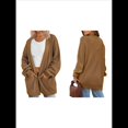 thumbnail image 3 of Cárdigan Extragrande de Punto Suave para Mujer con Bolsillos Camello XXL, 3 of 6