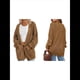 thumbnail image 3 of Cárdigan Extragrande de Punto Suave para Mujer con Bolsillos Camello L, 3 of 6