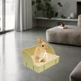 thumbnail image 3 of Tall-Edged Plastic Rabbit Toilet with Narrow Bottom Net - Green (Small) | 29x22x15.5cm Guinea Pig/Chinchilla Potty Trainer | High Capacity Chassis, Feces-Bedding Separation, Easy Clean, Smooth Safe, 3 of 6