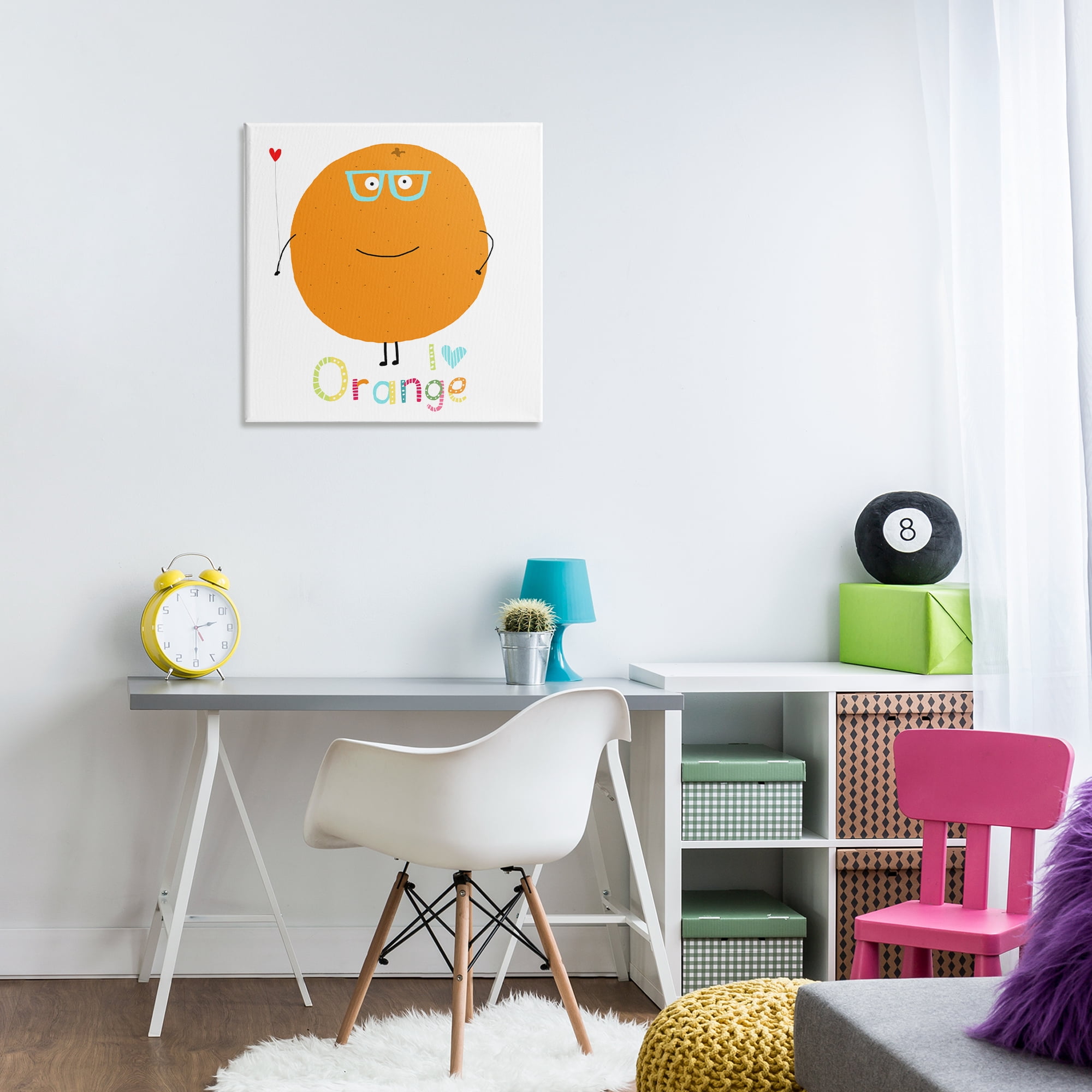 Stupell Industries Fun Smiling Orange Food & Beverage Painting Wrapped Canvas Art Print Wall Art, 24 x 24