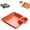 Red, variant on Sauce Separated Plate, Japanese Dumpling Plate, Dumpling Plate with Compartment Dipping Saucer, Simple Square Design, Easy to Clean, For Sushi, Chips, Fried Chicken Nuggets