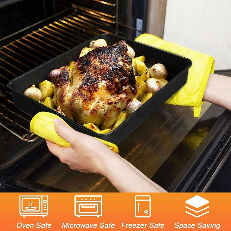 9x11 Baking Pan Metal Toaster Oven Tray Set, E-far