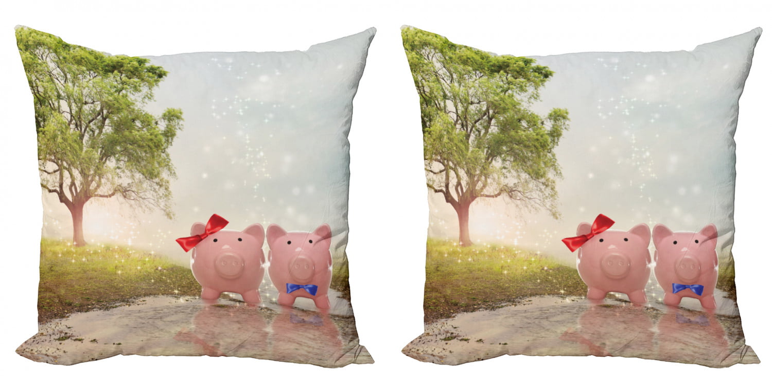 16x16 Funny Merry Christmas Fashion Wear Pig-Sweet Christmas Animals-Piglet Throw Pillow Multicolor