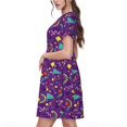 thumbnail image 2 of Naloa Robe Rétro Style Années 80 pour Femmes Été Ligne A avec Poches, Manches Courtes, Robe de Plage Fluide pour Vacances, 2 of 6