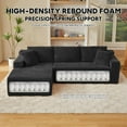 thumbnail image 6 of Cloud Sectional Couch,Modern Modular Sleeper Sectional Sofa with Deep Seat,Corduroy Boneless Couches with L-Shape Chaise for Living Room, Bedroom, Apartment (Black, Left Facing Chaise), 6 of 7