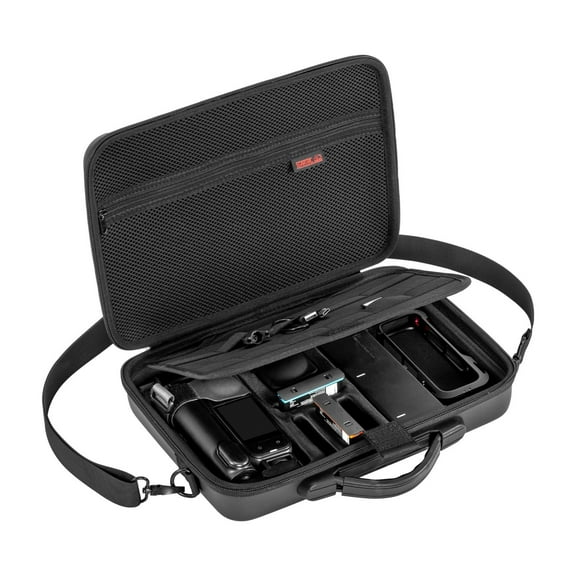 All-Purpose Storage Bag for Insta360 X5 Panoramic Camera – Water-Resistant PU Leather Travel Case with Custom Compartments, Shockproof Protection & Adjustable Strap