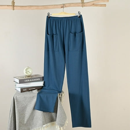 

Men Loungewear Pockets Pants Sleepwear Trousers Gym Active Pajama Jogger Bottoms