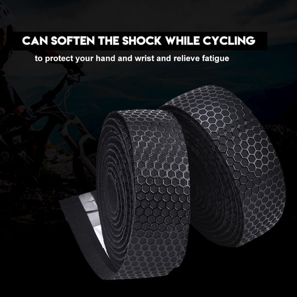 1 par de tapones de extremo de cinta antideslizante para manillar de bicicleta de montaña y carretera (negro)