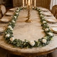 thumbnail image 3 of With White Roses A Faux Rose And Greenery And Vine Suitable For Wedding And Home Party Runner ., 3 of 5