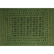 Ahgly Company Machine Washable Indoor Rectangle Southwestern Turquoise Blue Country Area Rugs, 7' x 10'