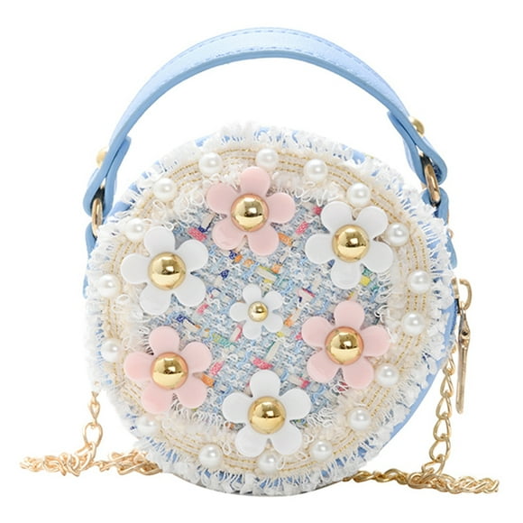 Shoulder Purse Fashion Flower Fake Pearl Top Handle Bag Crossbody Bag for Girl