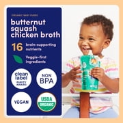 (12 pack) Cerebelly Stage 2 Baby Food Pouch, Organic Butternut Squash & Chicken Broth, 4 oz