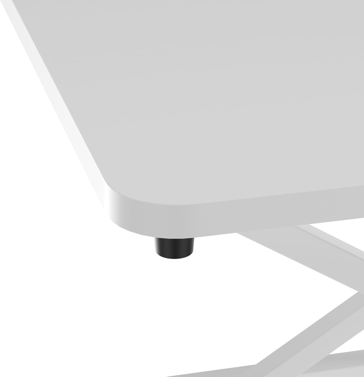 White Small Single 24 inch Scissors Lift Keyboard and Mouse Riser ,Height Adjustable Standing Desk Converter,for Ergonomic Sit Stand Workstations (24 inch WH)