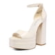 thumbnail image 1 of Sandalias de Tacón DREAM PAIRS Plataforma y Tacón Cuadrado para Mujer Beige, 1 of 5